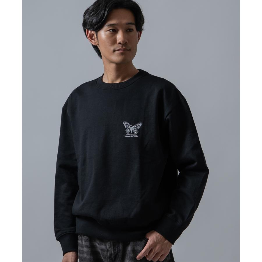 スウェット メンズ バタフライ 蝶 プリント SIDEWAY STANCE 裏起毛 オーバーサイズ ストリート 韓国ファッション | improves | 06