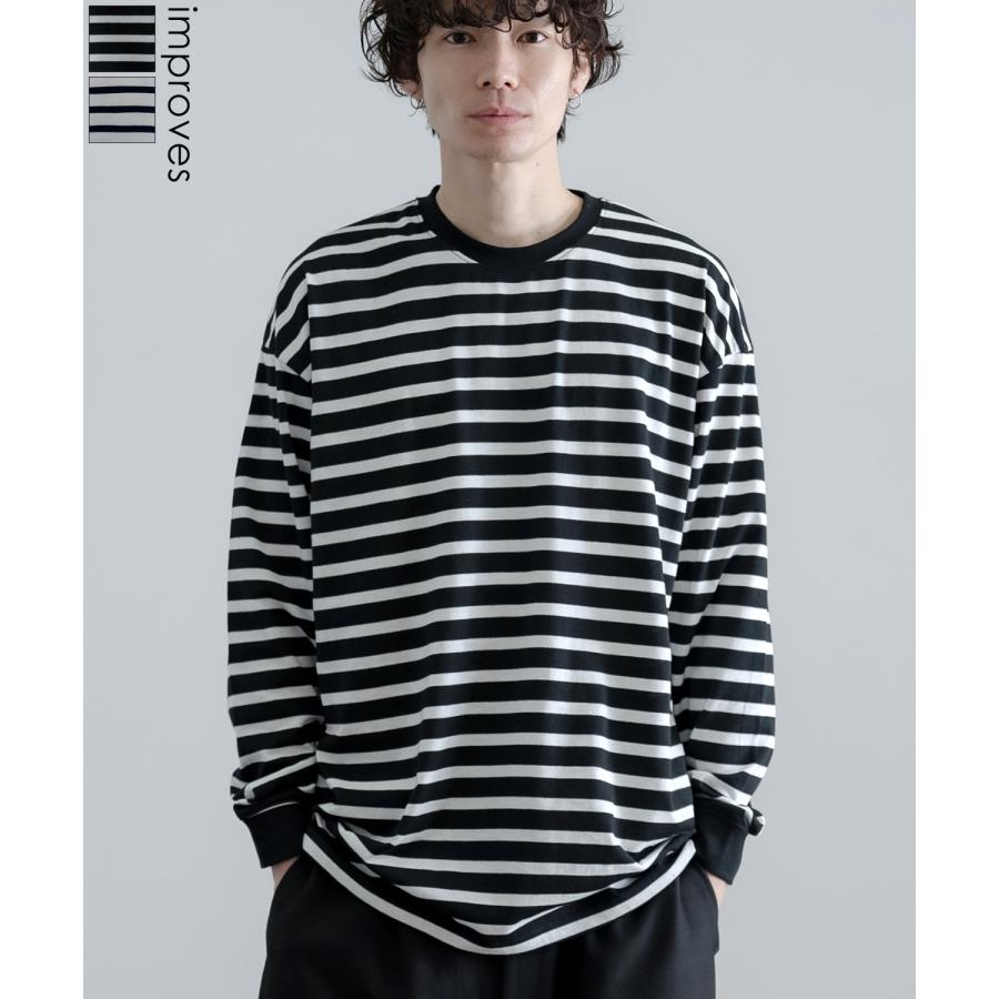 Tシャツ メンズ SIDEWAY STANCE サイドウェイスタンス ボーダー ロンT カットソー 大きめ アメカジ カジュアル スケーター ストリート 古着MIX 韓国 | improves