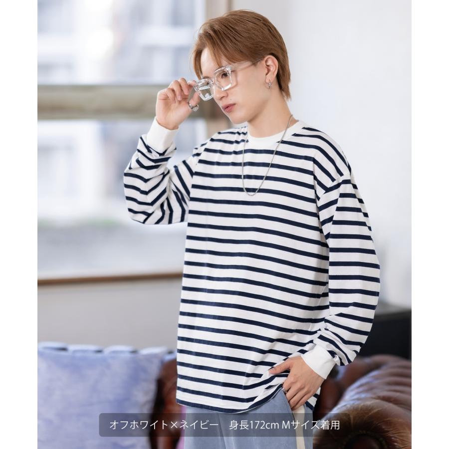 Tシャツ メンズ SIDEWAY STANCE サイドウェイスタンス ボーダー ロンT カットソー 大きめ アメカジ カジュアル スケーター ストリート 古着MIX 韓国 | improves | 14