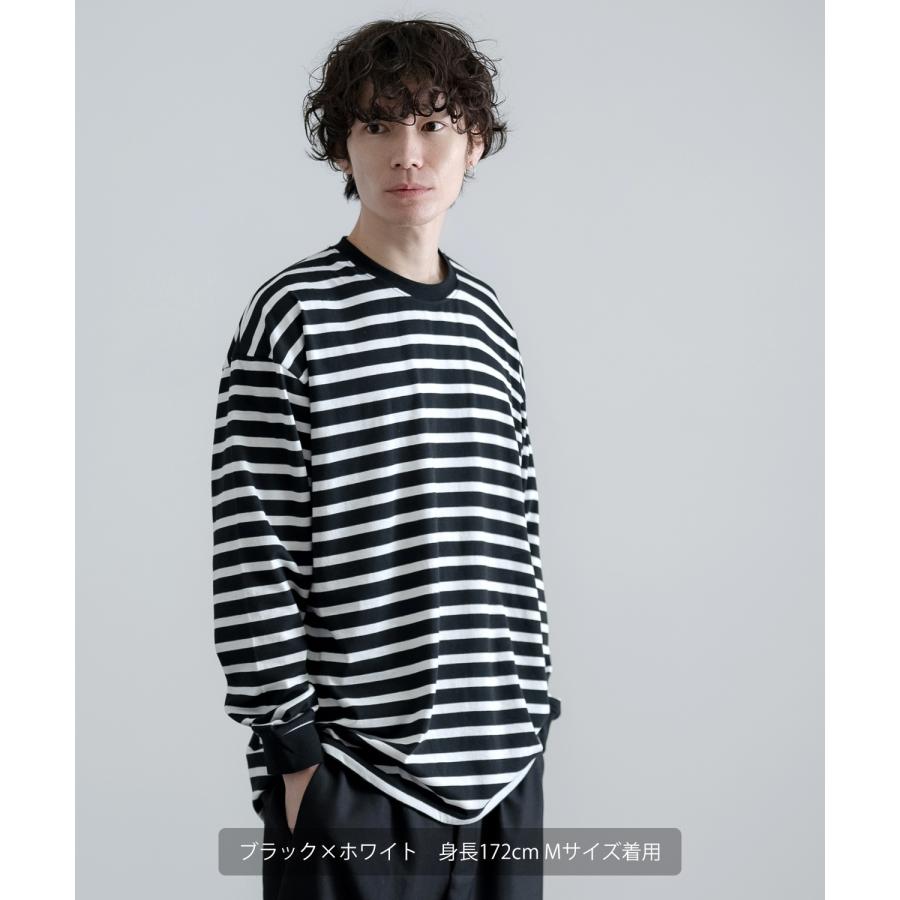 Tシャツ メンズ SIDEWAY STANCE サイドウェイスタンス ボーダー ロンT カットソー 大きめ アメカジ カジュアル スケーター ストリート 古着MIX 韓国 | improves | 03