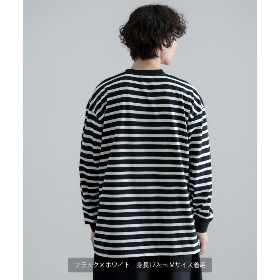 Tシャツ メンズ SIDEWAY STANCE サイドウェイスタンス ボーダー ロンT カットソー 大きめ アメカジ カジュアル スケーター ストリート 古着MIX 韓国 | improves | 04