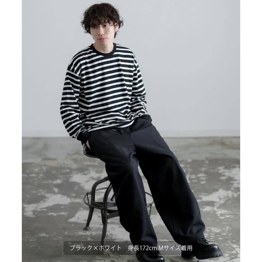 Tシャツ メンズ SIDEWAY STANCE サイドウェイスタンス ボーダー ロンT カットソー 大きめ アメカジ カジュアル スケーター ストリート 古着MIX 韓国 | improves | 05