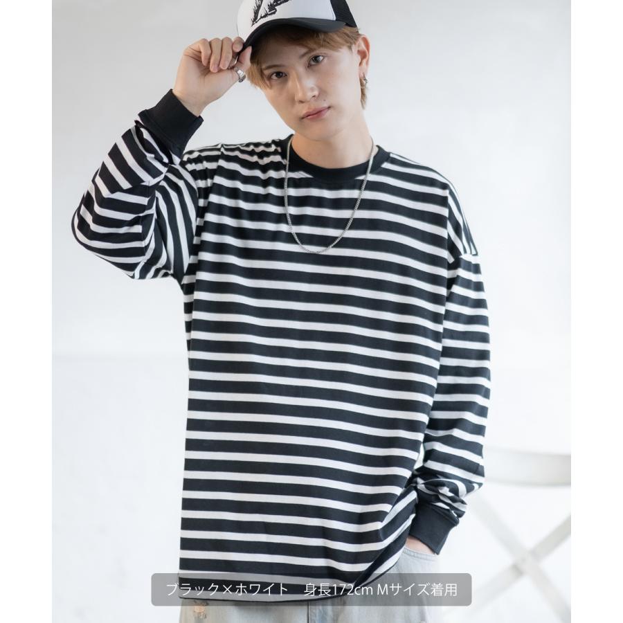 Tシャツ メンズ SIDEWAY STANCE サイドウェイスタンス ボーダー ロンT カットソー 大きめ アメカジ カジュアル スケーター ストリート 古着MIX 韓国 | improves | 06