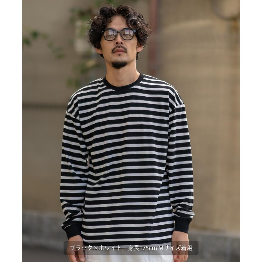 Tシャツ メンズ SIDEWAY STANCE サイドウェイスタンス ボーダー ロンT カットソー 大きめ アメカジ カジュアル スケーター ストリート 古着MIX 韓国 | improves | 08