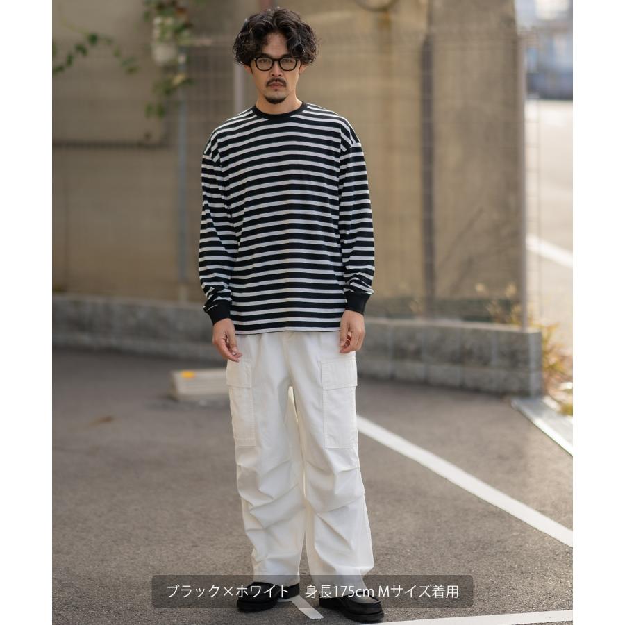 Tシャツ メンズ SIDEWAY STANCE サイドウェイスタンス ボーダー ロンT カットソー 大きめ アメカジ カジュアル スケーター ストリート 古着MIX 韓国 | improves | 10