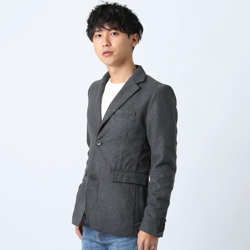 テーラードジャケット メンズ テーラード ジャケット メルトンウール ダブルボタン シングルボタン 黒 ビジネス | improves | 09