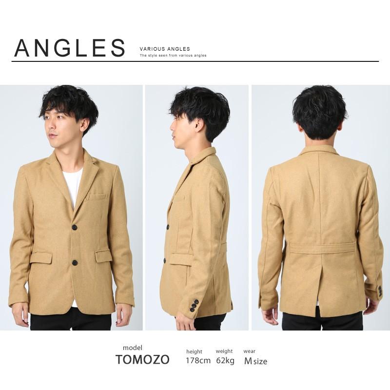 テーラードジャケット メンズ テーラード ジャケット メルトンウール ダブルボタン シングルボタン 黒 ビジネス | improves | 17