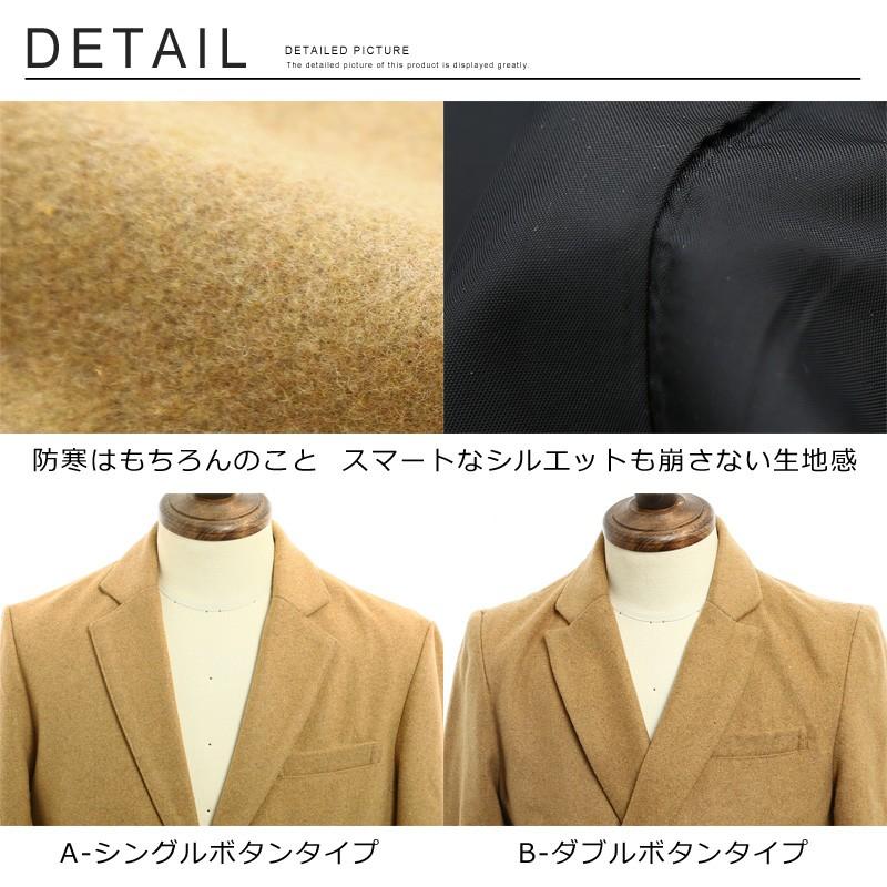 テーラードジャケット メンズ テーラード ジャケット メルトンウール ダブルボタン シングルボタン 黒 ビジネス | improves | 03
