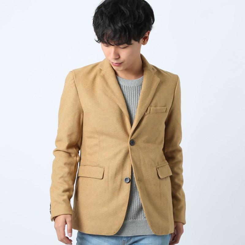 テーラードジャケット メンズ テーラード ジャケット メルトンウール ダブルボタン シングルボタン 黒 ビジネス | improves | 05