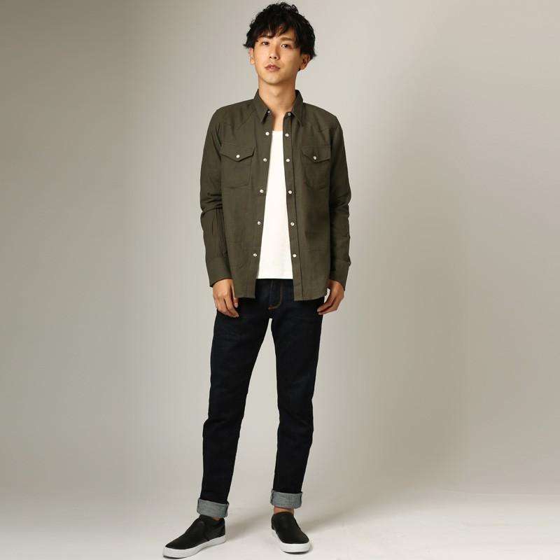シャツ メンズ ネルシャツ 無地 長袖 ウエスタンシャツ 白シャツ カジュアルシャツ トップス ミリタリー | improves | 13