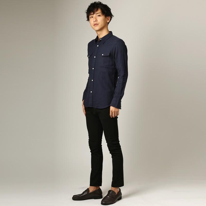 シャツ メンズ ネルシャツ 無地 長袖 ウエスタンシャツ 白シャツ カジュアルシャツ トップス ミリタリー | improves | 14