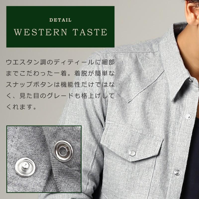 シャツ メンズ ネルシャツ 無地 長袖 ウエスタンシャツ 白シャツ カジュアルシャツ トップス ミリタリー | improves | 02