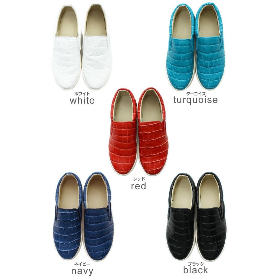スリッポン スニーカー メンズ クロコ柄 型押し 靴 シューズ レザーシューズ | improves | 01