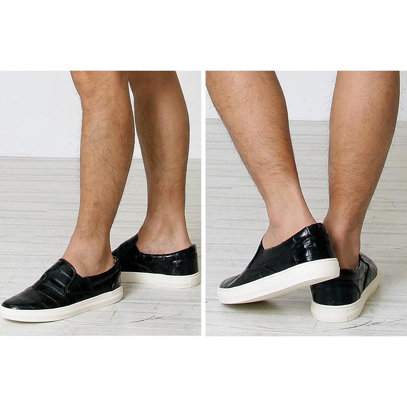 スリッポン スニーカー メンズ クロコ柄 型押し 靴 シューズ レザーシューズ | improves | 03