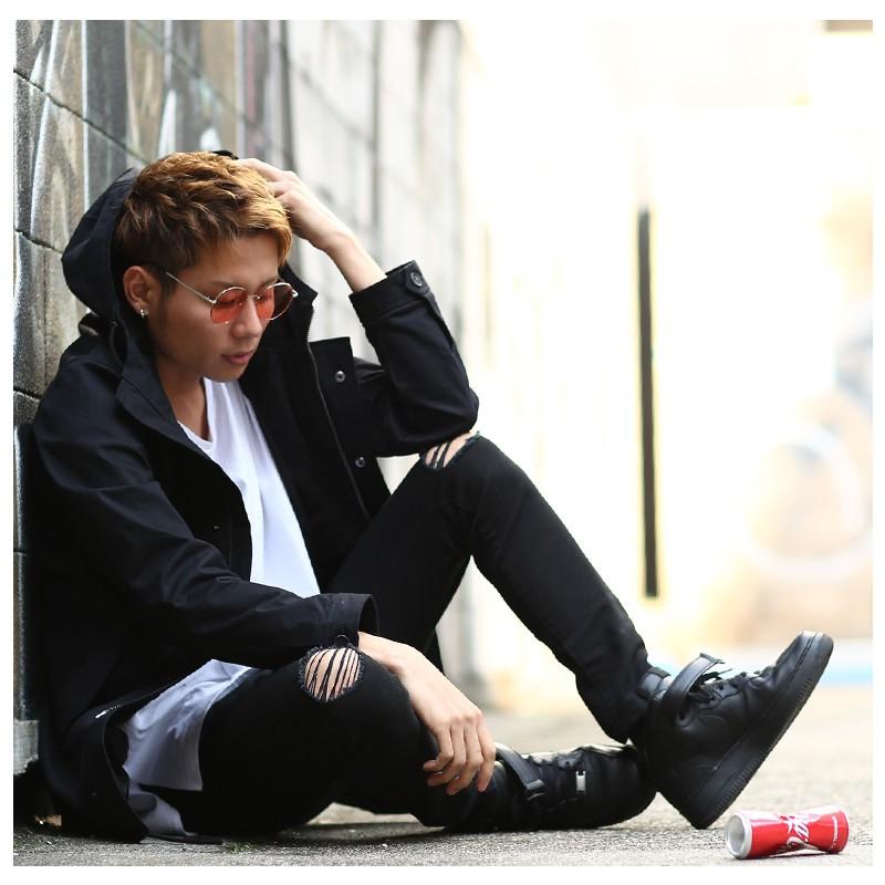 チノパン メンズ ボトムス スキニー スリム ストレッチ ダメージ ミリタリー ホワイト ブラック 白 黒 | improves | 12