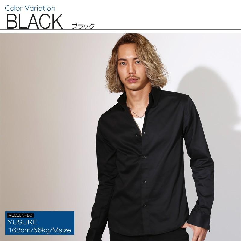 シャツ メンズ 長袖 無地 綿 サテン 白シャツ ビジネス ワイシャツ ドレスシャツ スリム トップス | improves | 13