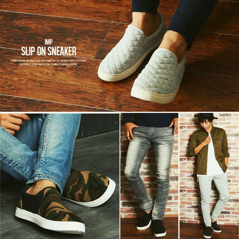 スリッポン メンズ スニーカー ローカット 靴 くつ 迷彩柄 カモフラ柄 キャンバスシューズ | improves | 02