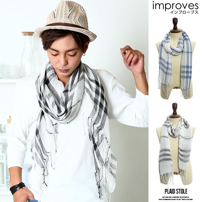 ストール メンズ 小物 グッズ チェック柄ストール | improves