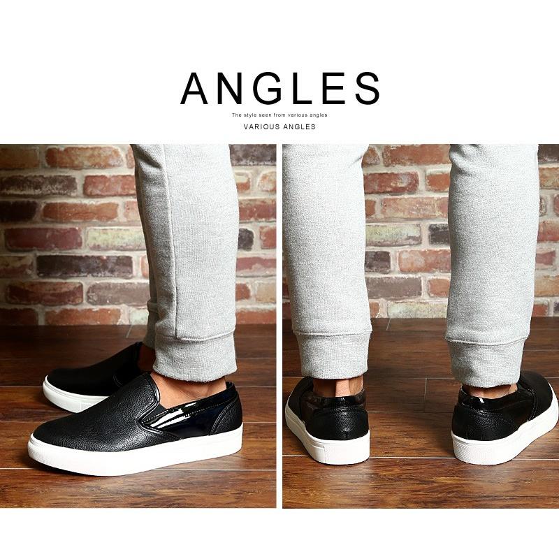 スニーカー スリッポン PUレザー  レザーシューズ ローカット メンズ 靴 スリッポンスニーカー | improves | 03