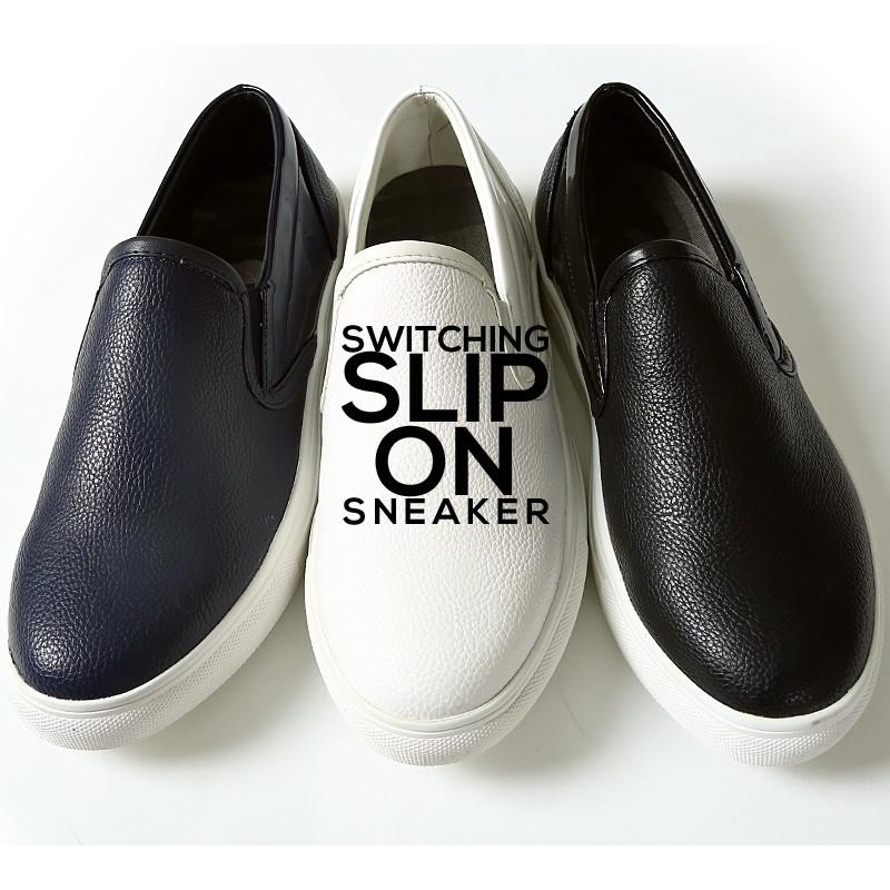スニーカー スリッポン PUレザー  レザーシューズ ローカット メンズ 靴 スリッポンスニーカー | improves | 04