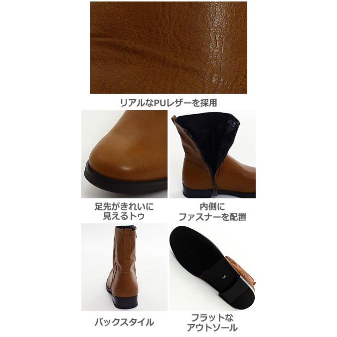 ブーツ メンズ サイドジップ ショートブーツ 靴 フェイクレザー PUレザー | improves | 02