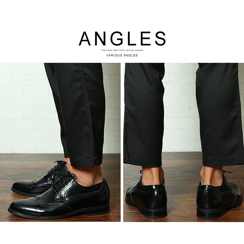 シューズ 靴 メンズ ウイングチップ プレーントゥ ビジネスシューズ カジュアル PUレザー | improves | 03