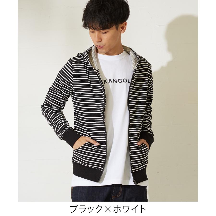パーカー メンズ パーカ ジップアップ 長袖 無地 スウェットパーカー ボーダー ZIP トップス | improves | 12