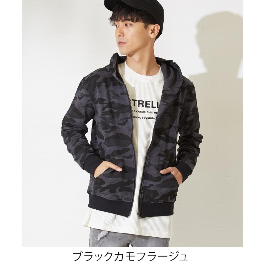 パーカー メンズ パーカ ジップアップ 長袖 無地 スウェットパーカー ボーダー ZIP トップス | improves | 14