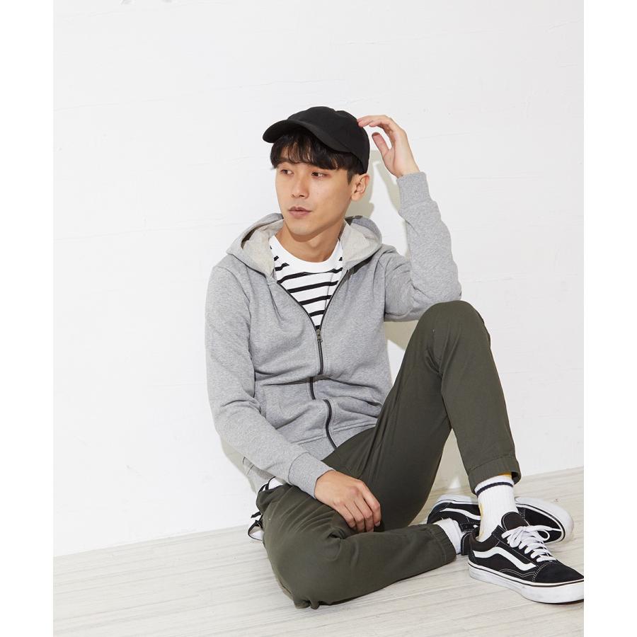 パーカー メンズ パーカ ジップアップ 長袖 無地 スウェットパーカー ボーダー ZIP トップス | improves | 06