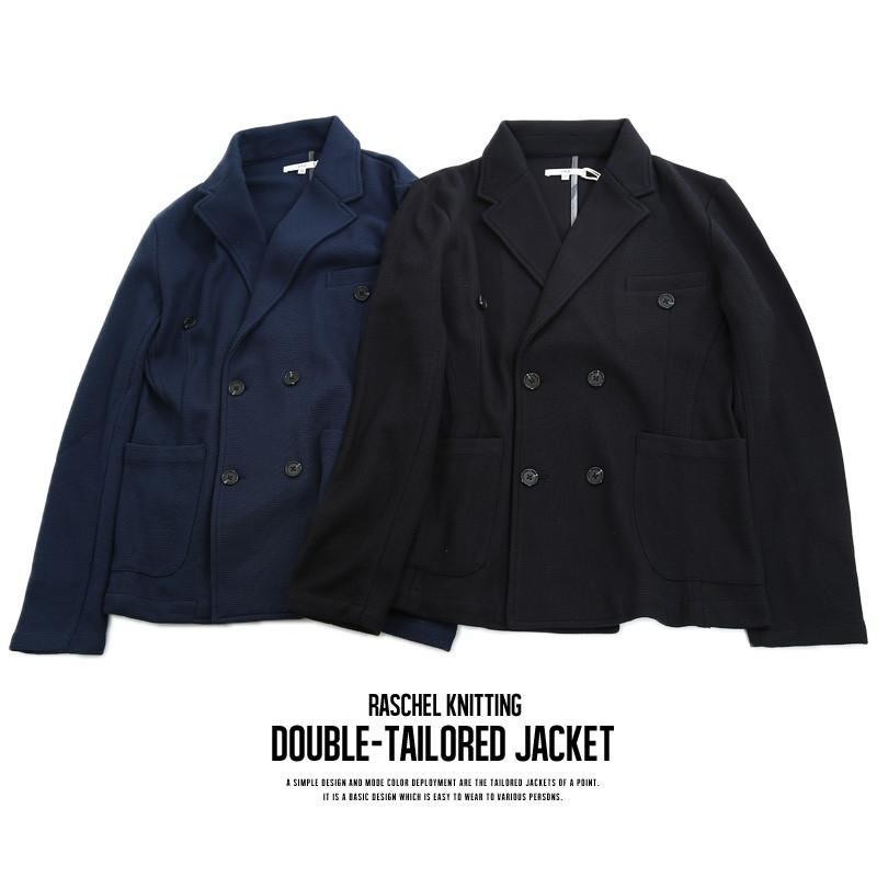 ジャケット メンズ テーラードジャケット ダブル アウター 無地 | improves | 04
