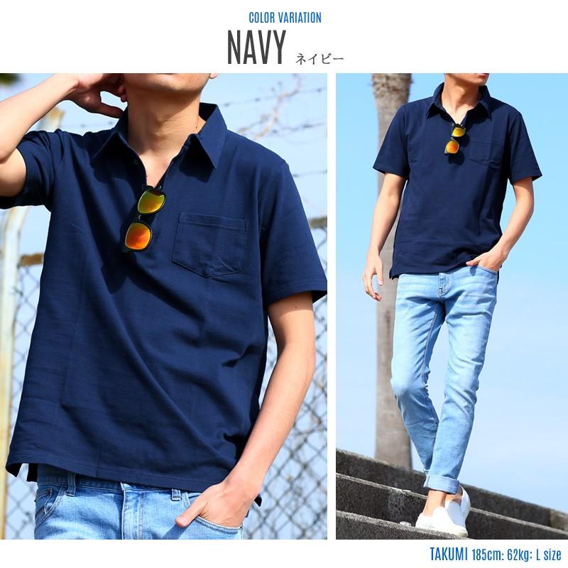 ポロシャツ メンズ 無地 半袖 ビズポロ ゴルフ 鹿の子 トップス | improves | 10