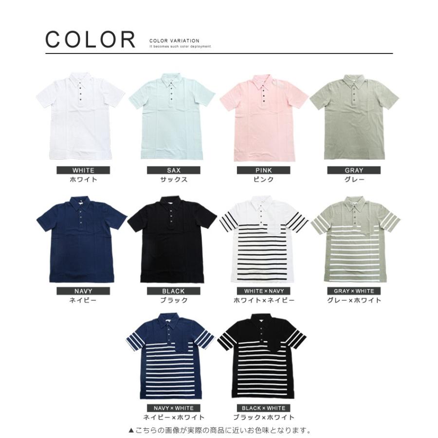 ポロシャツ メンズ 無地 半袖 ビズポロ ゴルフ 鹿の子 トップス | improves | 02