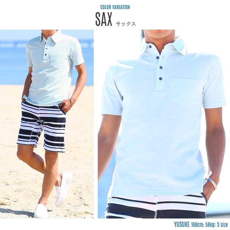 ポロシャツ メンズ 無地 半袖 ビズポロ ゴルフ 鹿の子 トップス | improves | 07
