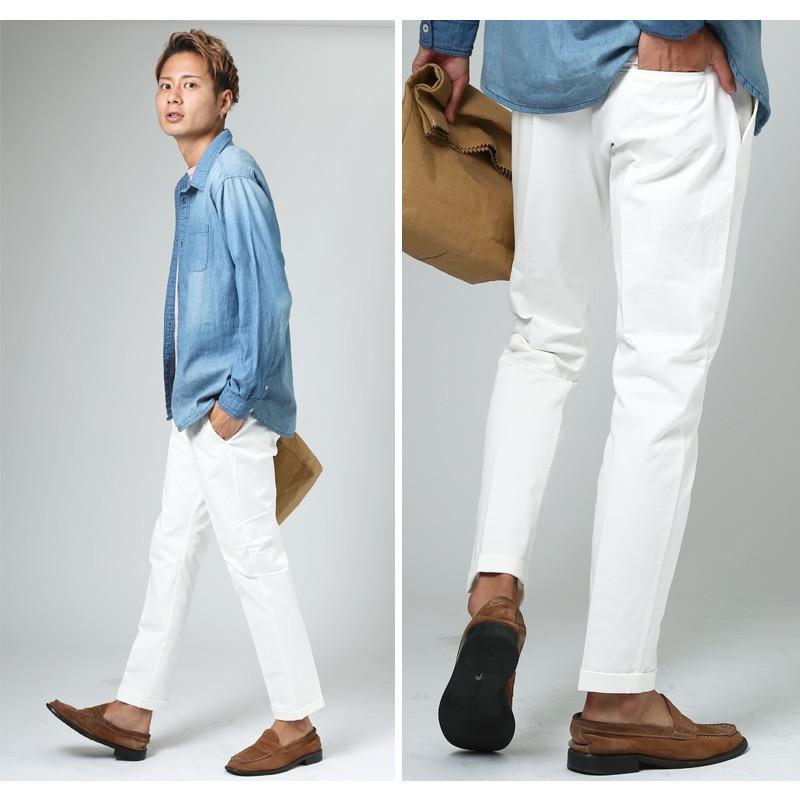 テーパードパンツ チノパン メンズ ボトムス アンクルパンツ スラックス クロップド ストレッチ | improves | 09