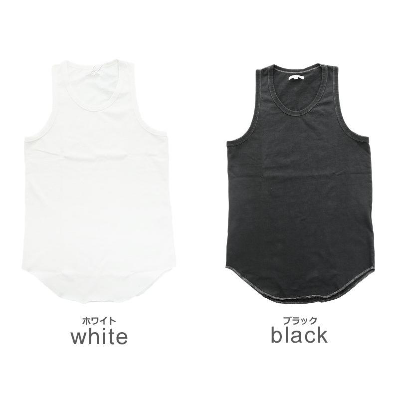 タンクトップ ロング丈 メンズ カットソー ビッグシルエット 無地 トップス | improves | 01