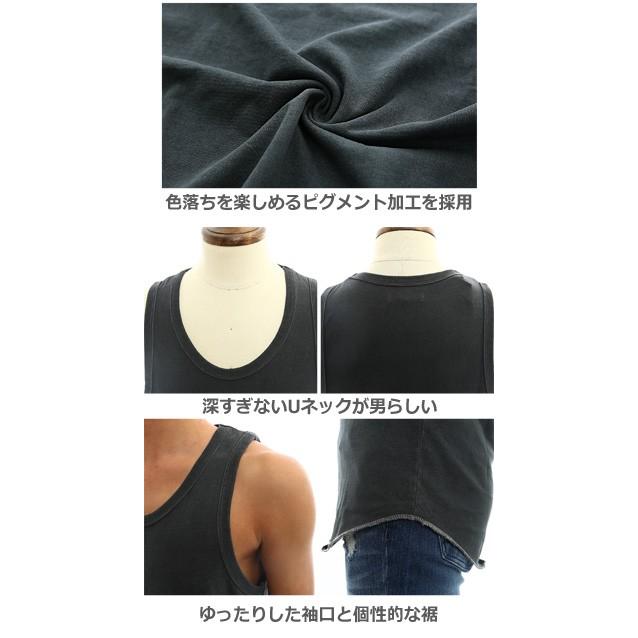 タンクトップ ロング丈 メンズ カットソー ビッグシルエット 無地 トップス | improves | 02