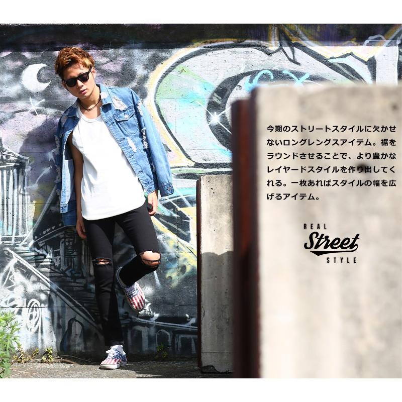 タンクトップ ロング丈 メンズ カットソー ビッグシルエット 無地 トップス | improves | 05