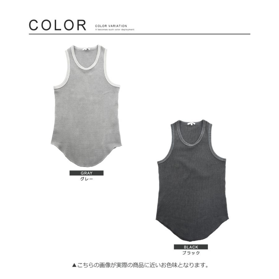 タンクトップ ノースリーブ ロング丈 メンズ カットソー 無地 トップス | improves | 03