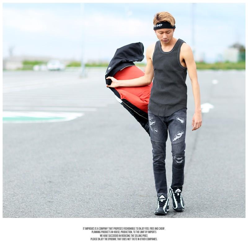 タンクトップ ノースリーブ ロング丈 メンズ カットソー 無地 トップス | improves | 08