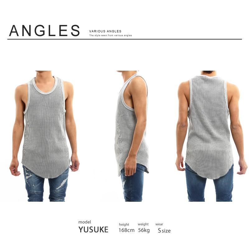 タンクトップ ノースリーブ ロング丈 メンズ カットソー 無地 トップス | improves | 09