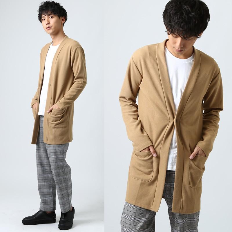 カーディガン ニット ロング丈 コーディガン コート ニット アウター セーター メンズ 長袖 無地 トップス サマー | improves | 09