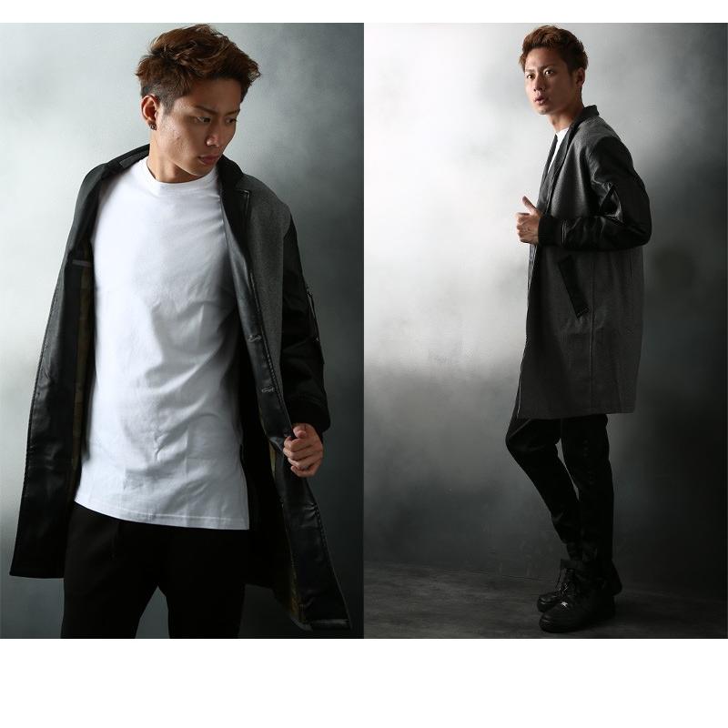 チェスターコート メンズ アウター コート ロング Ma 1 ｍａ１ トレンチ 切替 ミリタリーファッション メルトン Improves インプローブス 通販 Yahoo ショッピング