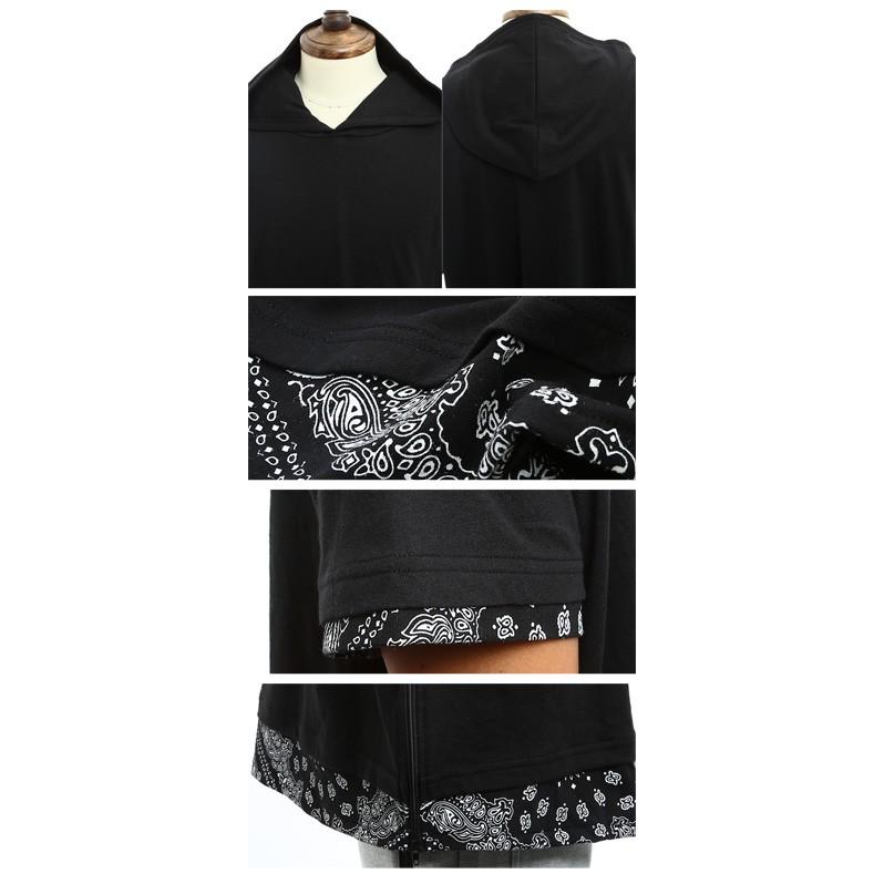 パーカー Tシャツ メンズ 半袖 レイヤード プリント カットソー トップス | improves | 02