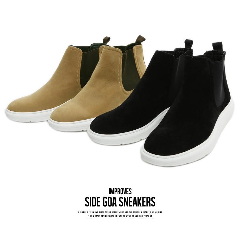 ブーツ メンズ サイドゴア ショート ワークブーツ 靴 フェイクスウェード ハイカット スニーカー シューズ | improves | 01