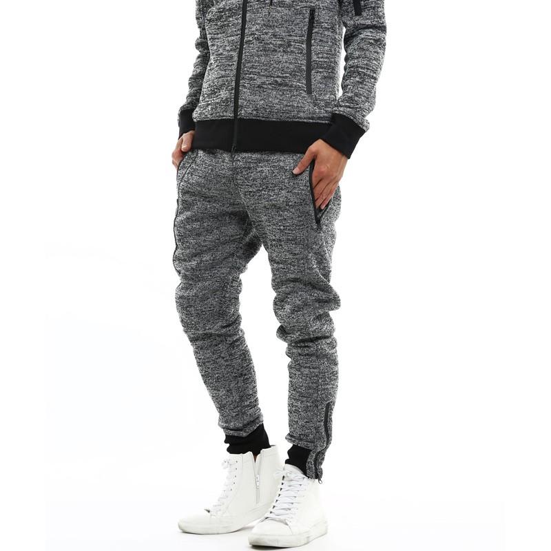ジョガーパンツ メンズ スウェット パンツ リブパンツ  ストレッチパンツ ニットフリース 裾ジップ スエット ルームウェア | improves | 05