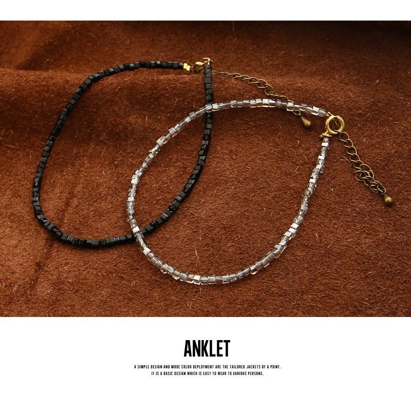 アンクレット メンズ アクセサリー ビーズ キューブ 小物 グッズ アンクレット プレゼント | improves | 01