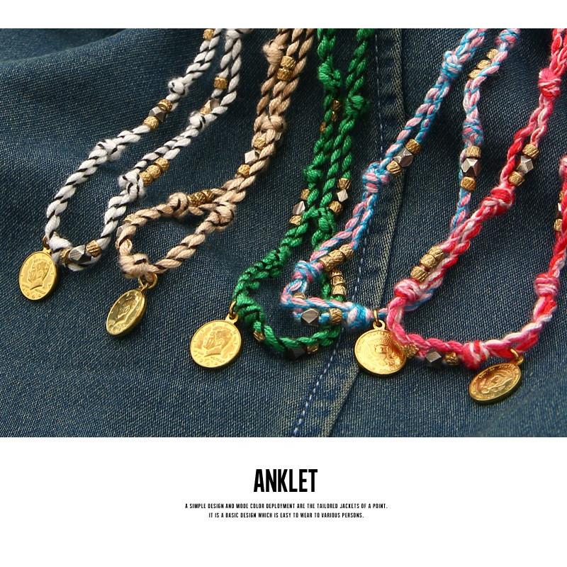 アンクレット メンズ アクセサリー メダル ビーズ プレゼント | improves | 01