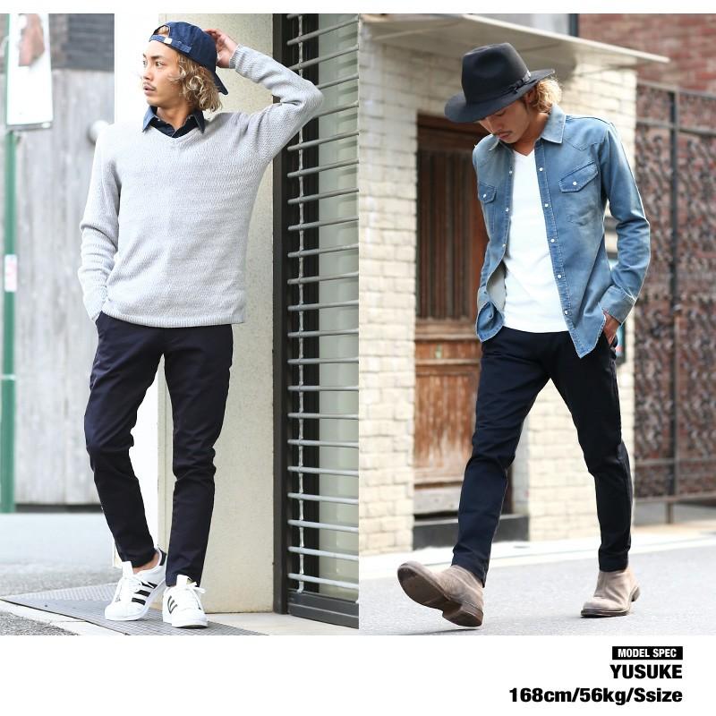 チノパン メンズ ボトムス スラックス イージーパンツ テーパード スリム ストレッチ ビジネス アンクル | improves | 13