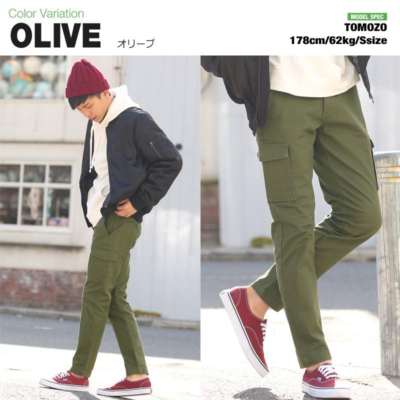 カーゴパンツ メンズ ボトムス ストレート スリム ストレッチ アンクル丈 イージーパンツ クライミングパンツ | improves | 08