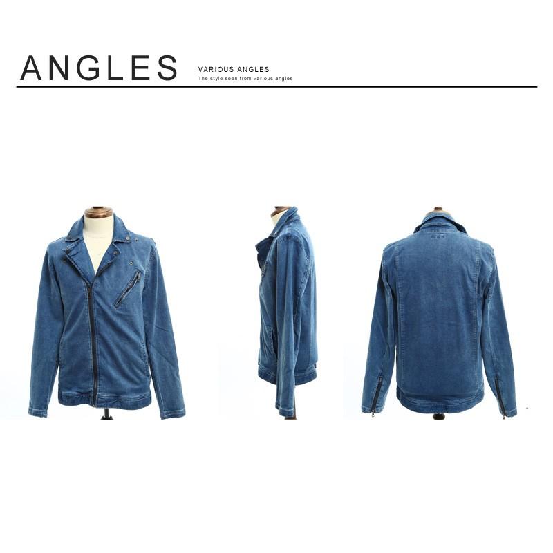 ライダース デニム ジャケット メンズ アウター ダブル コート ブルゾン ストレッチ ブリーチ | improves | 14